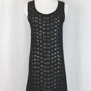 DIABLESS SWEDEN Sheer Sheer Black Silk Chiffon Beaded Avante Garde Mini Dress XS